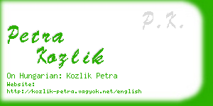 petra kozlik business card